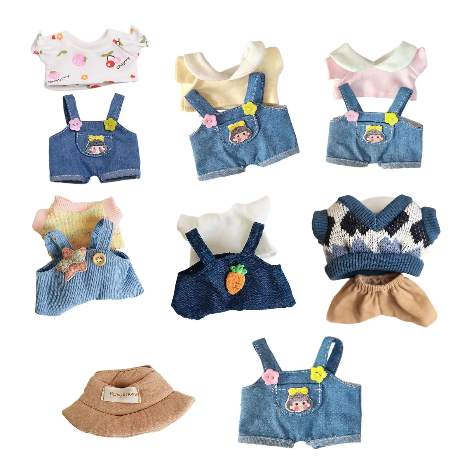 Mini 6 inch Doll Clothes Doll Accessories Clothing Girls Gift Clothing Hat Girl Doll Clothes for Age 5-7 8-10 Pendant Doll Kids