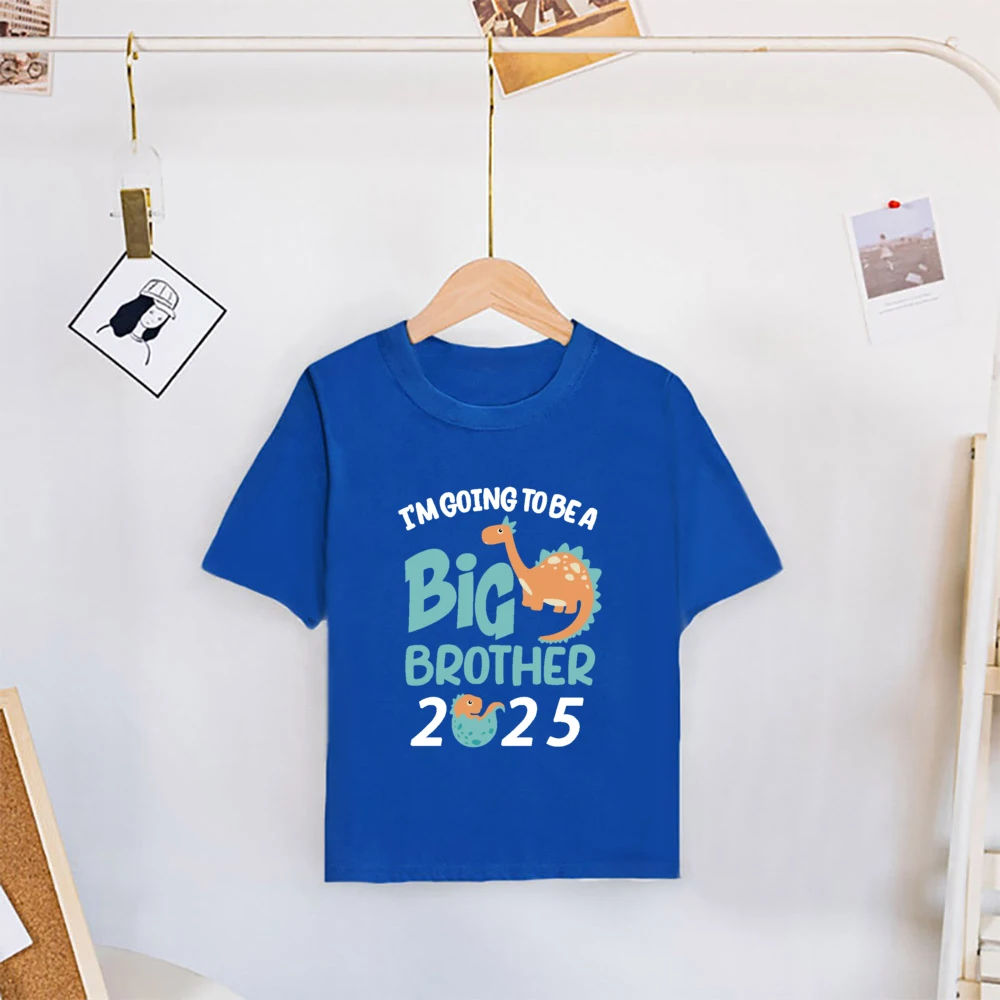 Sólo niño hermano mayor 2025 camisa estampada para niños anuncio de embarazo camiseta para niños camiseta de verano para niños camisetas de manga corta ropa - imagen 4