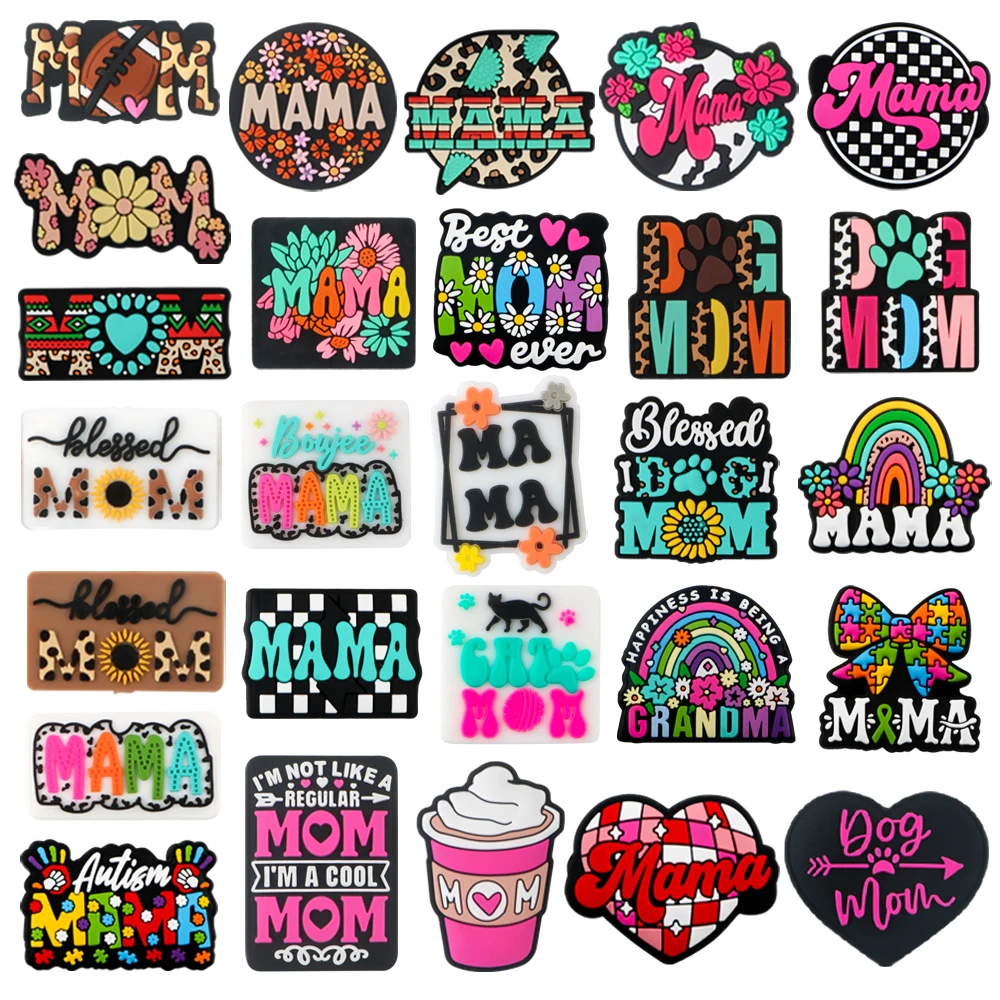 6 unids/lote de estilos para el día de la madre, gran oferta, cuentas focales de silicona para joyería DIY, llavero, collar, pulsera, accesorios de artesanía ﻿