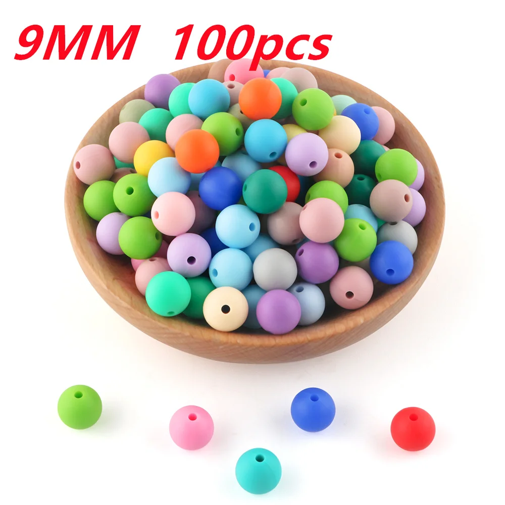 Kovict 100 Uds cuentas de silicona 9mm cuentas redondas de perlas para fabricación de joyería DIY pulsera collar Etc. accesorios de productos hechos a mano - imagen 3