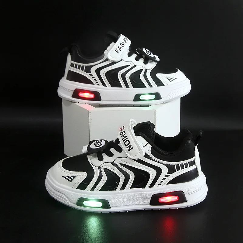 Zapatilla de deporte para niños, novedad de primavera, zapatos con luz LED para niños, zapatillas de deporte elegantes para niñas, zapatos cómodos de diseñador para niñas, zapatos casuales para niños, zapatos para niños - imagen 2