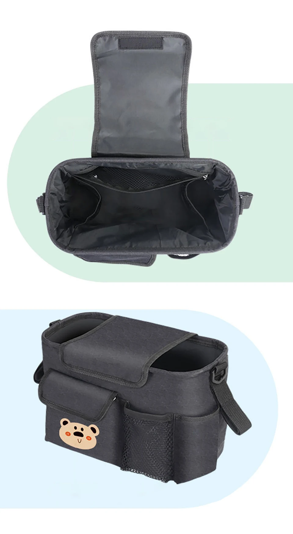 Bolsa cochecito bebé viaje ligera impermeable con portabotellas pañal - imagen 5