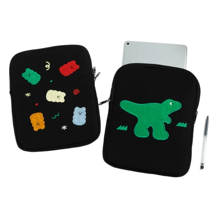 Funda de lona para tableta de 9,7 y 11 pulgadas para iPad Pro 11 12,9, funda 2025, funda bonita para tableta Air 4, funda con oso, Macbook 13 13,3 - imagen 3