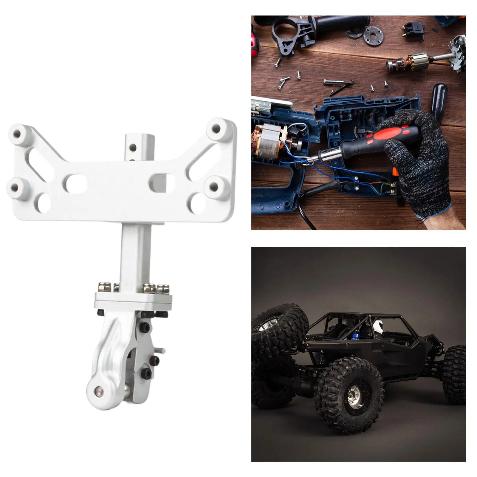 Metal Adjustable Drop Trailer Hitch Receiver Adjustable Stong Spare Parts for 1/6 RC Crawler Toy Vehicles Model Accessories