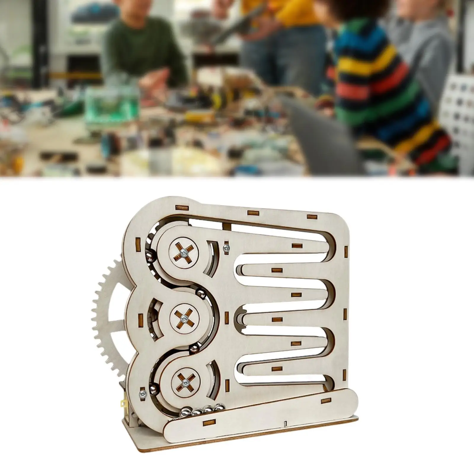 Wood Mechanical Building Toys Science Experiment Kit Marble Run Track Teens Developing Intelligent DIY Educational Model Toys