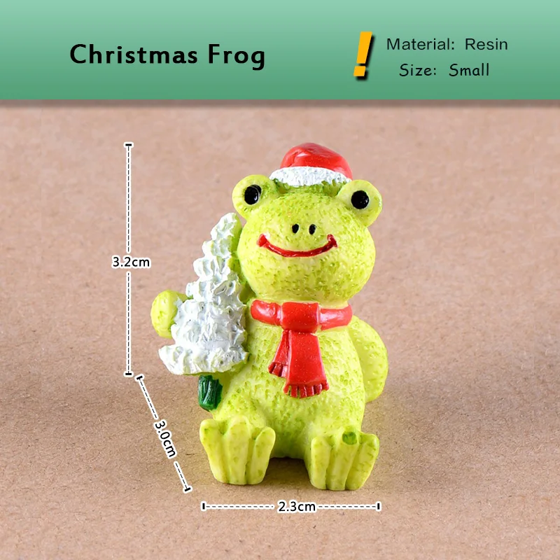 Figurita en miniatura de animales Zakka de Navidad, figura de gato, cerdo, rana, pastel para el hogar, decoración de escritorio, Mini adorno de jardín, regalo de Festival de resina - imagen 2