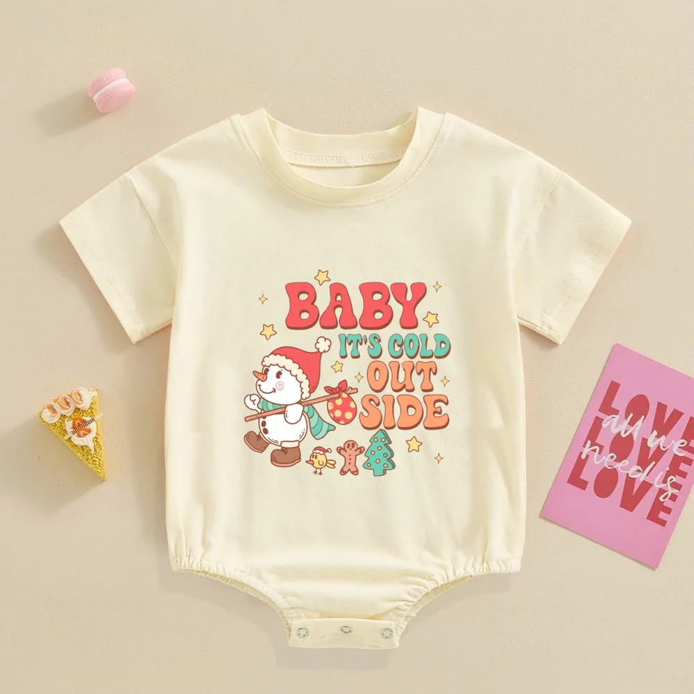 Mono con estampado de Papá Noel y muñeco de nieve para recién nacido, ropa de fiesta de navidad - imagen 5
