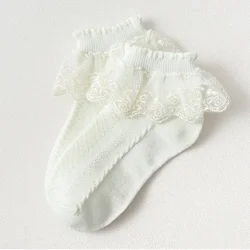 Calcetines de algodón con encaje para bebé niña