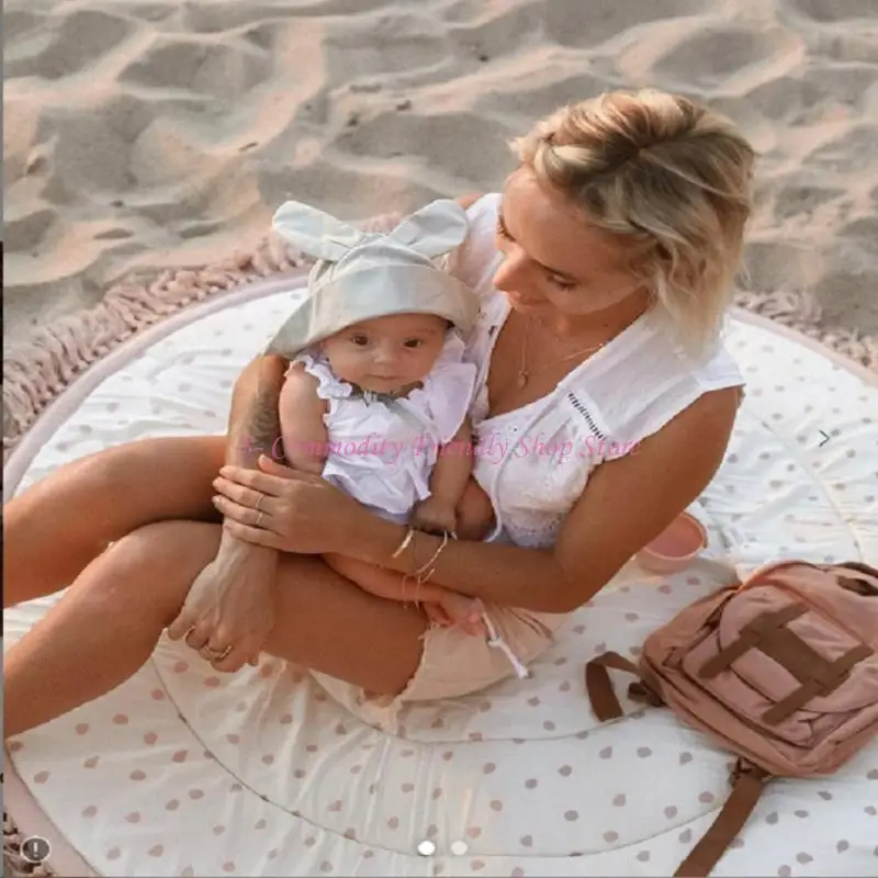 Alfombra suelo bebé 85AE, alfombra algodón suave para juegos, alfombrilla para gatear, manta, cojín para actividades en - imagen 4