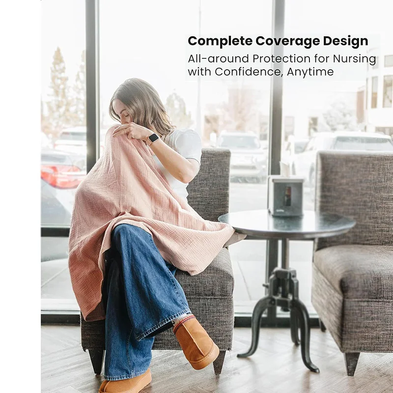 Cubierta de lactancia para madre, cubiertas de muselina para alimentación de bebé, cubierta multifuncional portátil para salida, cochecito de bebé de 71x95cm