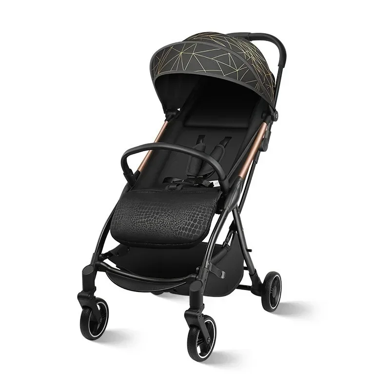 Cochecitos de bebé triples plegables, cochecitos de bebé plegables portátiles, que pueden sentarse y acostarse - imagen 2
