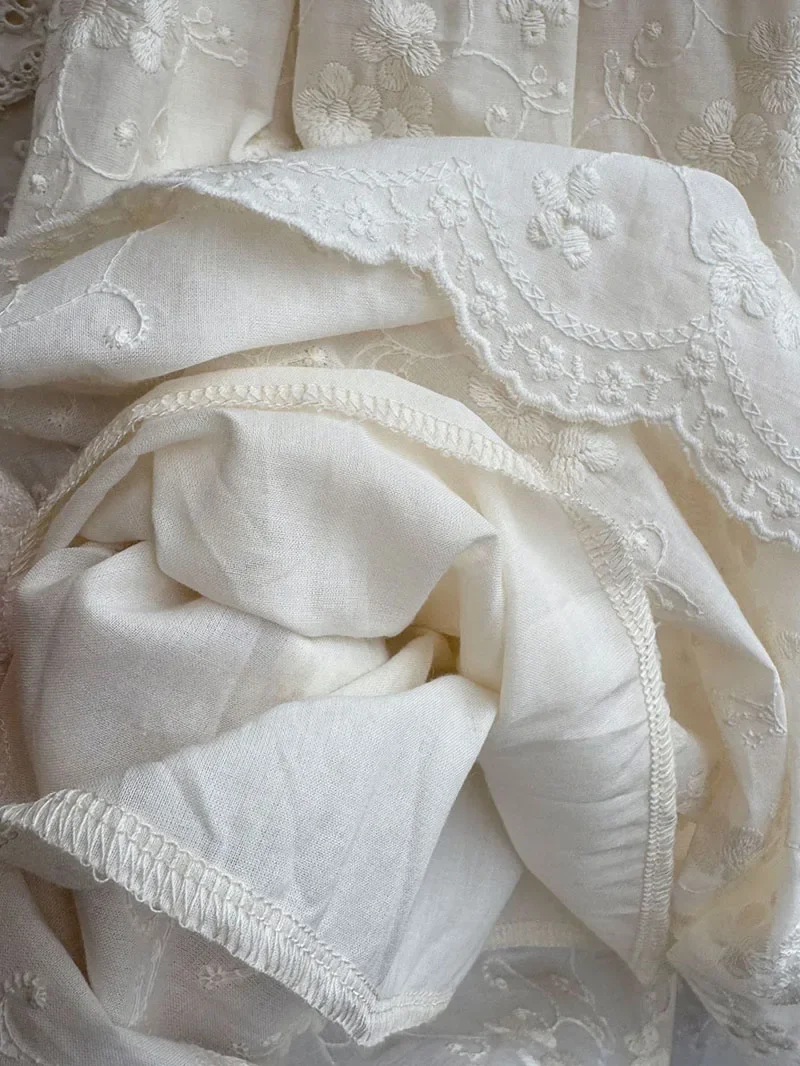 MILANCEL conjunto de verano para niñas: chaleco encaje y falda bordada - imagen 5