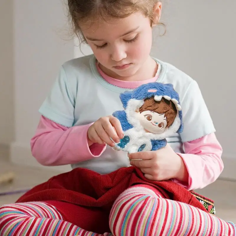 Sudadera con capucha de tiburón para muñeca Labubus, ropa para muñeca para niños de 7,87 pulgadas, ropa de felpa de Anime suave, accesorios de juguete para vestir, muñeca - imagen 5