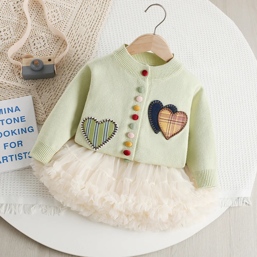 Milancel Conjunto otoñal para niñas: cárdigan de punto y falda tutú - imagen 5