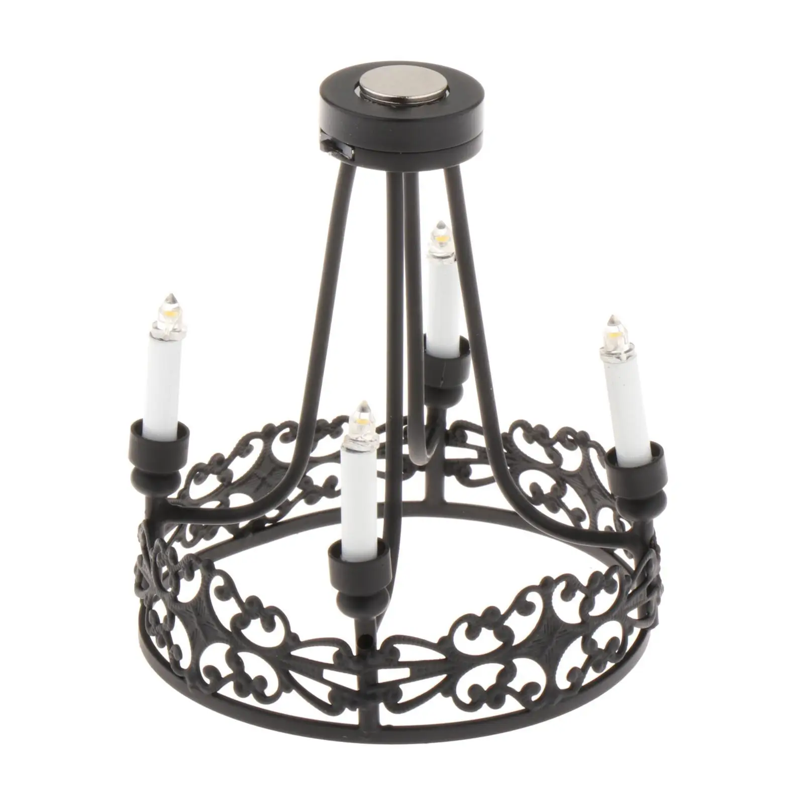 1/12 Scale Miniature Chandelier Scenery Supplies Ceiling Lighting Micro Landscape for Bedroom Dining Room Kitchen Living Room