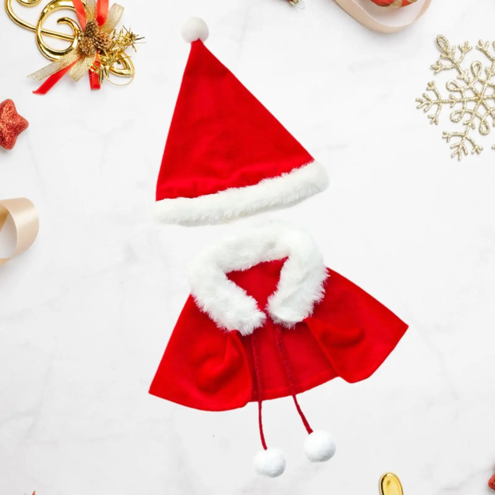 2 uds muñecas de moda capa y sombrero de Navidad accesorios de ropa en miniatura disfraz para - imagen 4