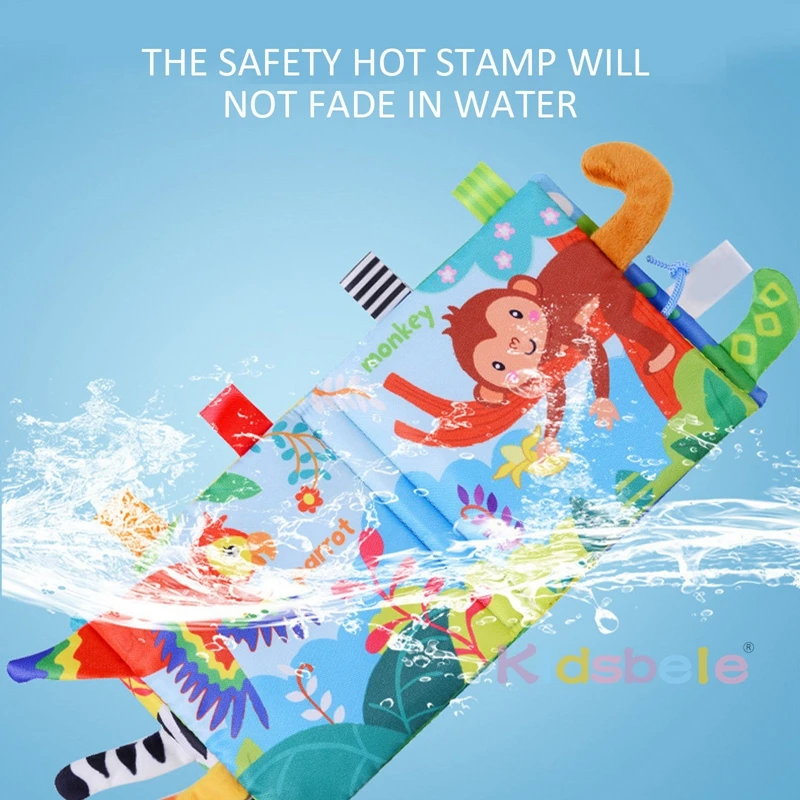 Juguetes blandos interactivos para bebés, juguetes sensoriales educativos de Aprendizaje Temprano para niños pequeños, libro de colas de animales de dibujos animados, regalos de vacaciones - imagen 2