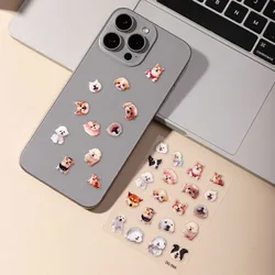 Adhesivos kawaii de resina epoxi con animales para diario y álbum