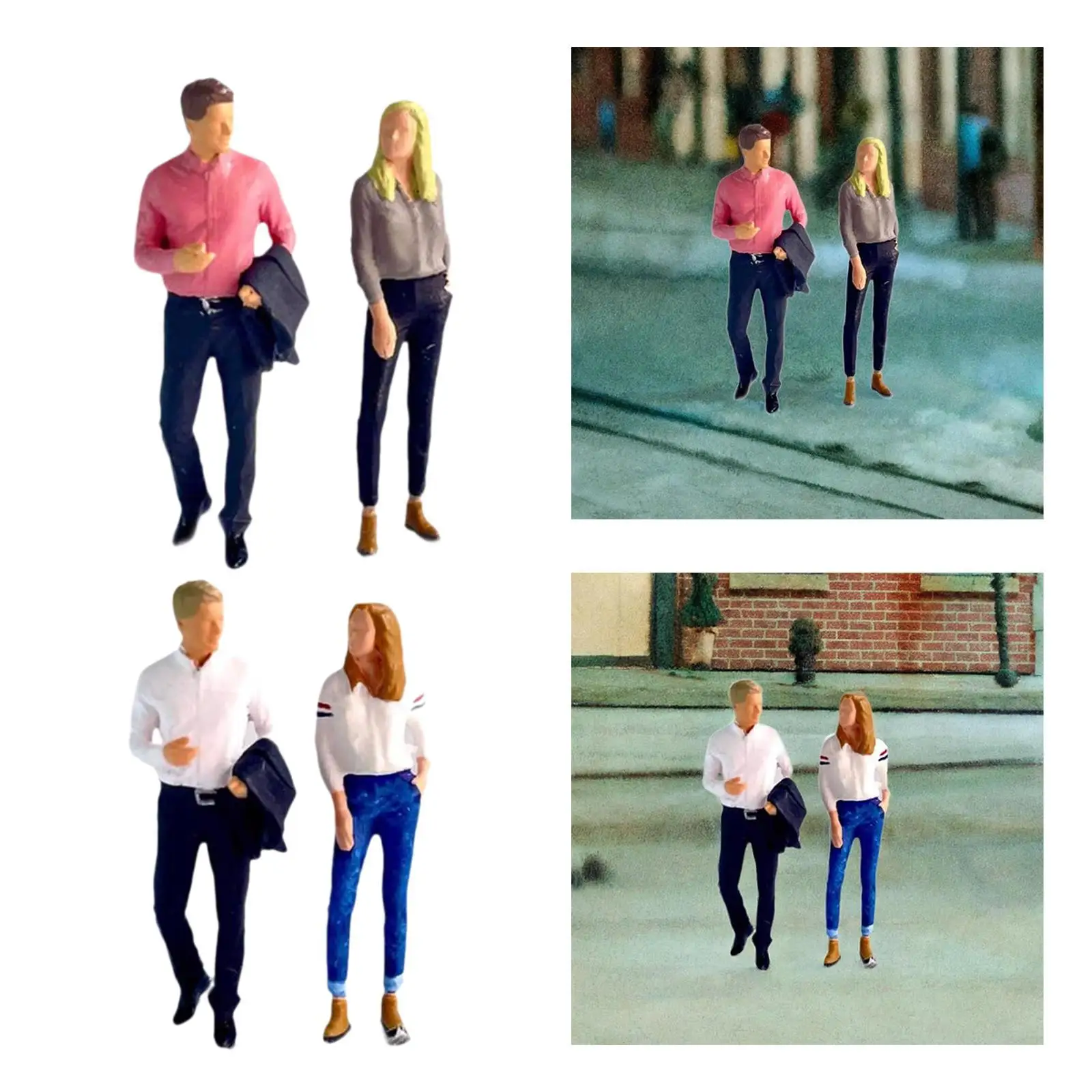 2 Pieces 1/64 Scale People Figure, Diorama Figures for Miniature Scene Decor Accessories