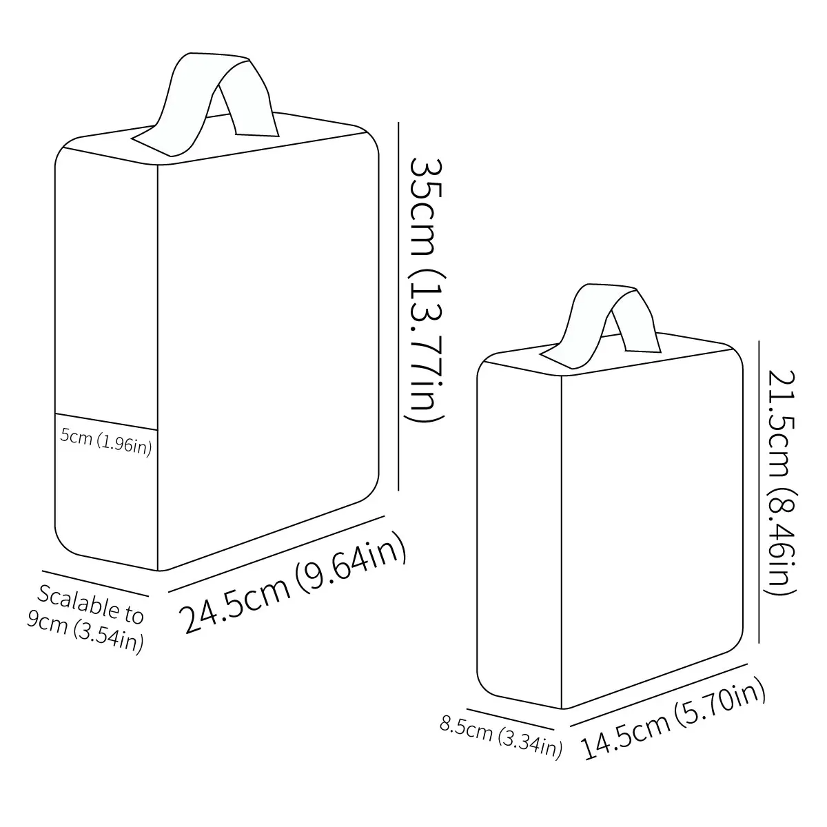 Bolsas de almacenamiento portátiles impermeables 100% poliéster, 2 uds., ropa de bebé, cosméticos, gafas, bolsa organizadora de viaje con dos cremalleras - imagen 2