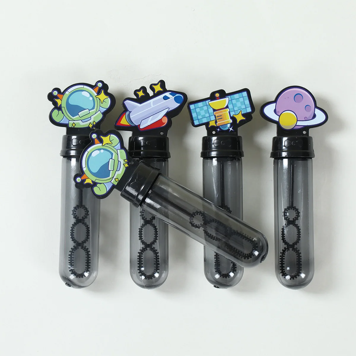10 Uds. De palo de cohete de Luna de astronauta de dibujos animados, tubo de varita de burbuja, regalo para niños, tema del espacio exterior, regalo de decoración para fiesta de cumpleaños, Baby Shower - imagen 3