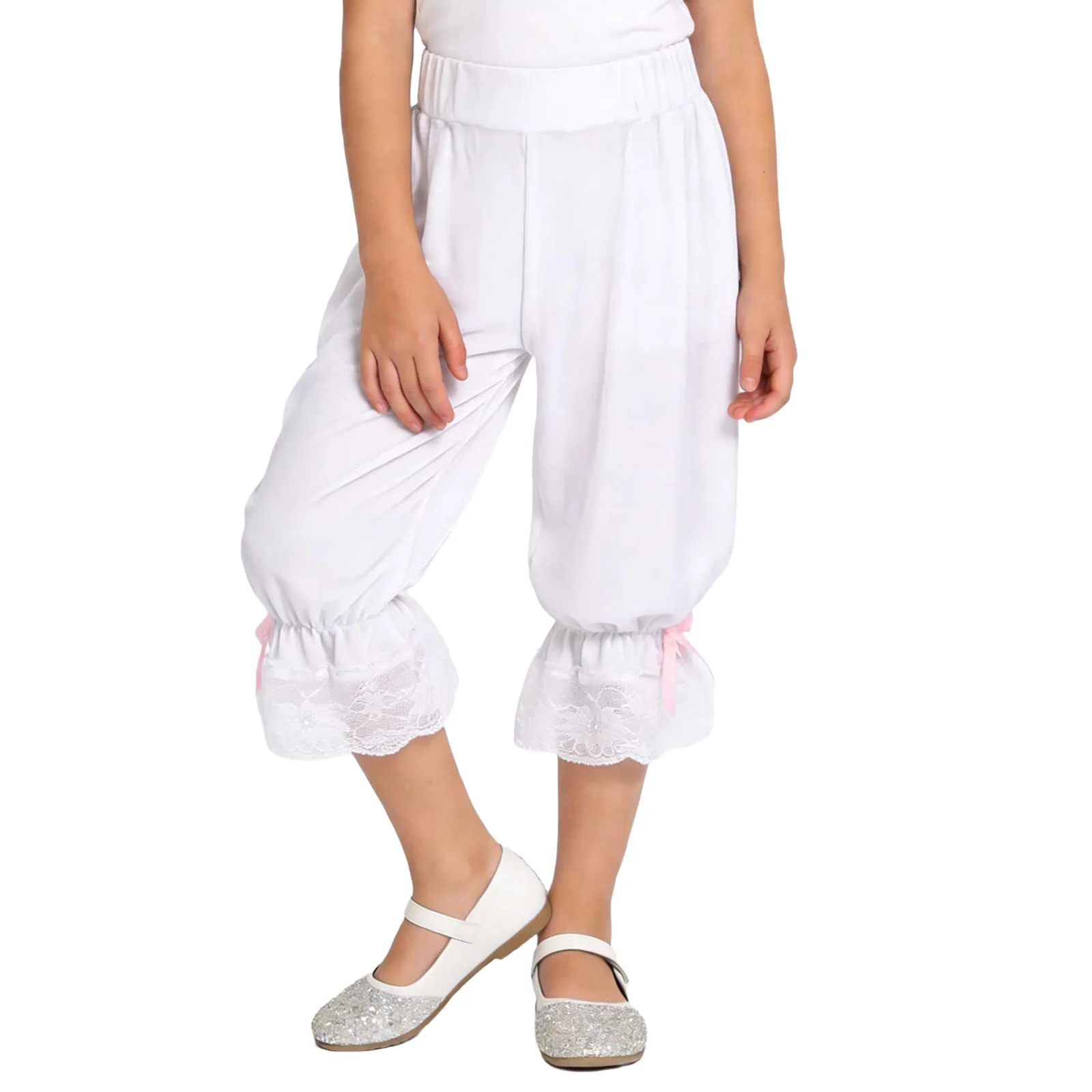 Pantalón corto de encaje floral niña con volantes estilo victoriano - imagen 2