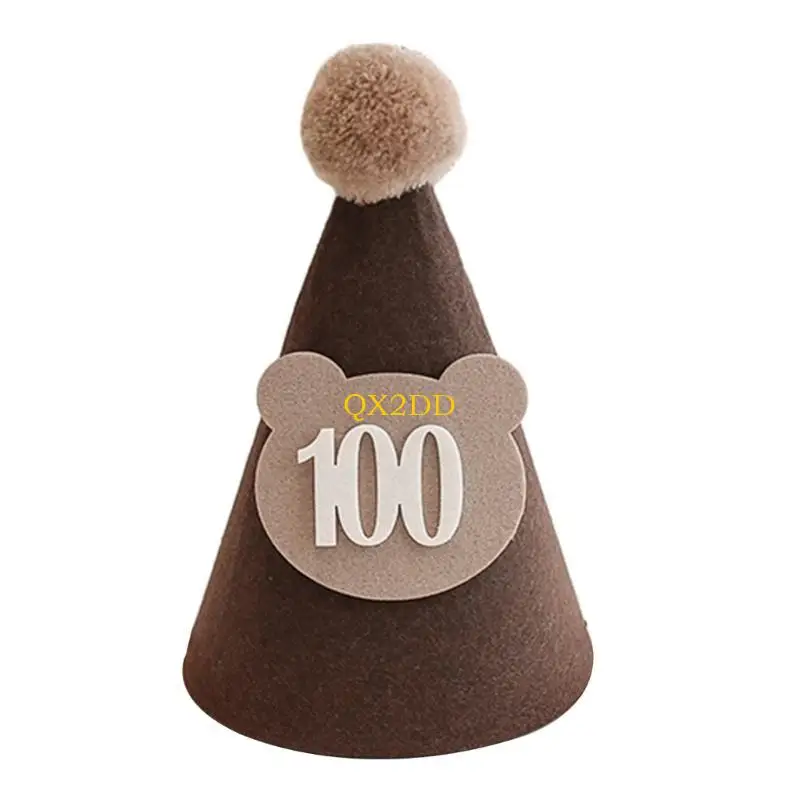 QX2D Coffee Bear Baby Baby Birthday Fiesta ducha suave Tabón pico Tamaño ajustable con número dígitos Propiedad - imagen 3