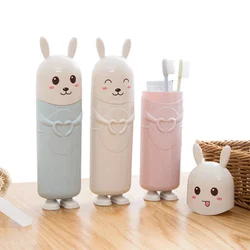 Estuche para viaje cepillo de dientes niños conejito Pascua portátil