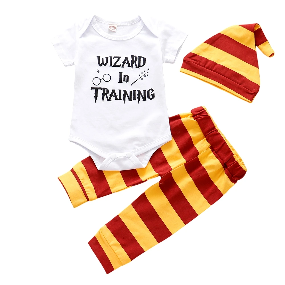 Conjunto de ropa para bebé recién nacido, Pelele de manga corta con dibujos animados, pantalones y sombrero, conjunto de 3 uds para bebé de 0 a 2 años, verano 2025