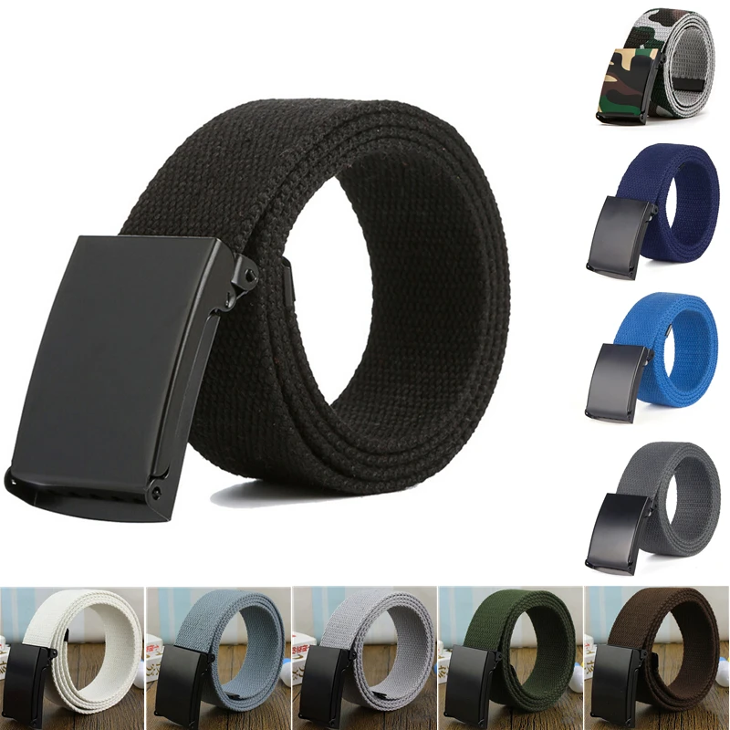 Cinturón de hombre, cinturón de cintura Unisex, pantalones vaqueros, cinturón de lona informal de lujo para hombre, Ceinture Femme