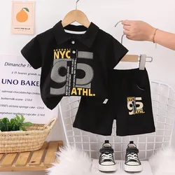 Nueva ropa de verano para bebés, ropa para niños, traje para niños, camiseta de manga corta, pantalones cortos, 2 unids/set, disfraz informal infantil, chándales para niños