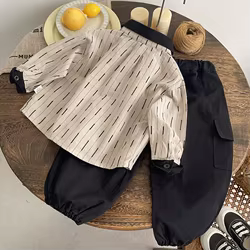 Conjunto infantil de punto para niño – Camisa y pantalón de invierno