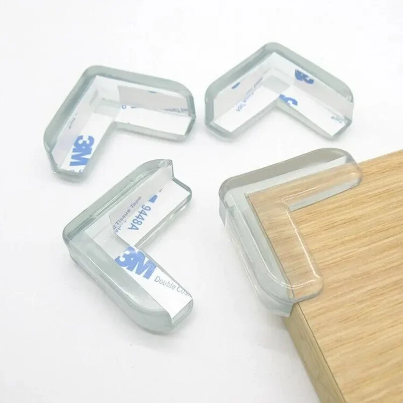 4 unids/lote protección de mesa de vidrio anticolisión muebles de goma transparente mesa esquina borde cojín Protector cubierta de bebé