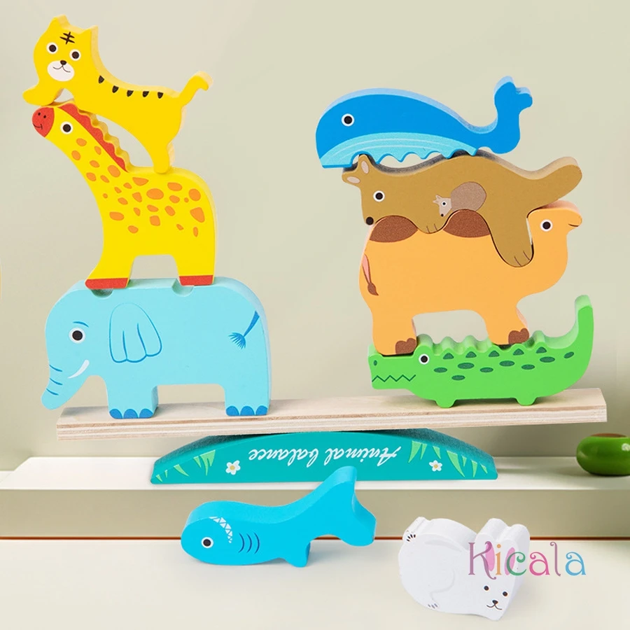Juguetes apilables de animales para niños, juguete apilable de equilibrio de madera Montessori, desarrollo educativo, aprendizaje, regalo de cumpleaños y Navidad - imagen 3