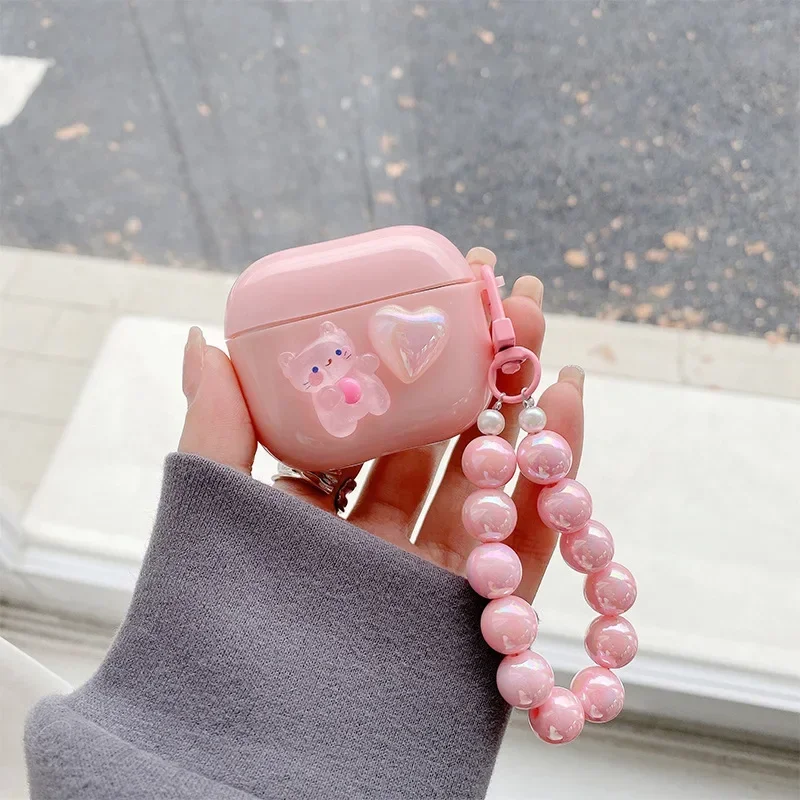 Funda AirPods infantil con corazón 3D – Protectora con llavero - imagen 2