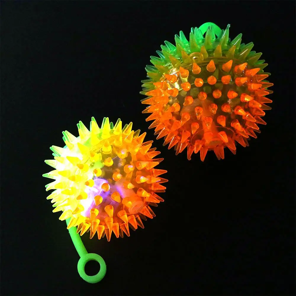 Bola decorativa para fiesta que brilla en la oscuridad, pelota elástica brillante, juguete elástico, bola para el pelo brillante, bola Flash para el pelo, juguete con luz Led - imagen 2