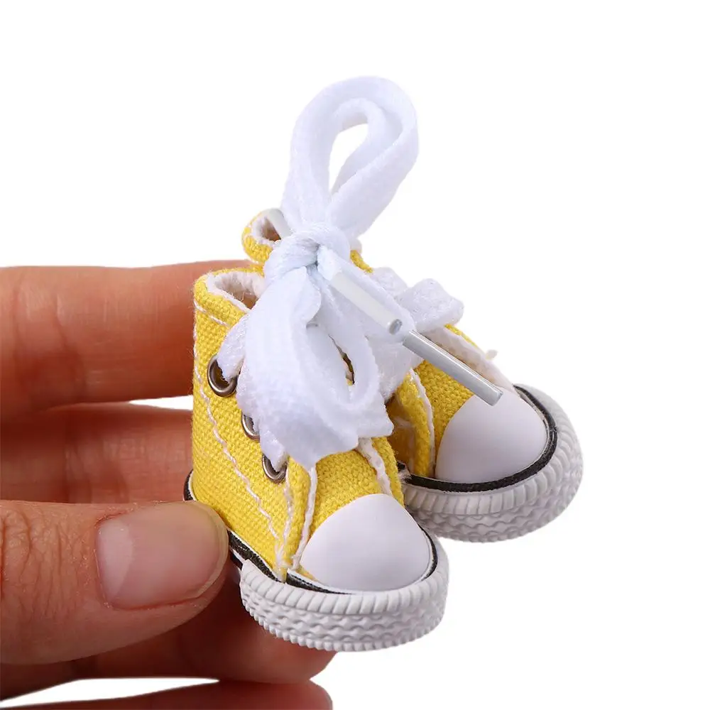 Zapatos de muñeca de 3,5 CM, bonitos Mini zapatos de muñeca, zapatos de lona vaqueros para muñeca, juguete, botas, zapatillas de deporte, accesorios - imagen 2