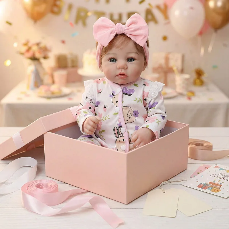 Muñeca reborn Abigail realista con pelo injertado a mano y piel 3D - imagen 4