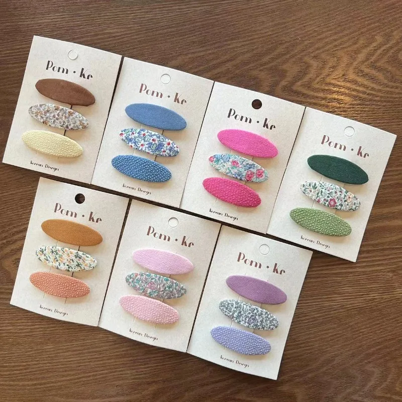 Clips para el pelo BB de tela floral para niños hechos a mano