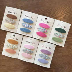 Clips para el pelo BB de tela floral para niños hechos a mano