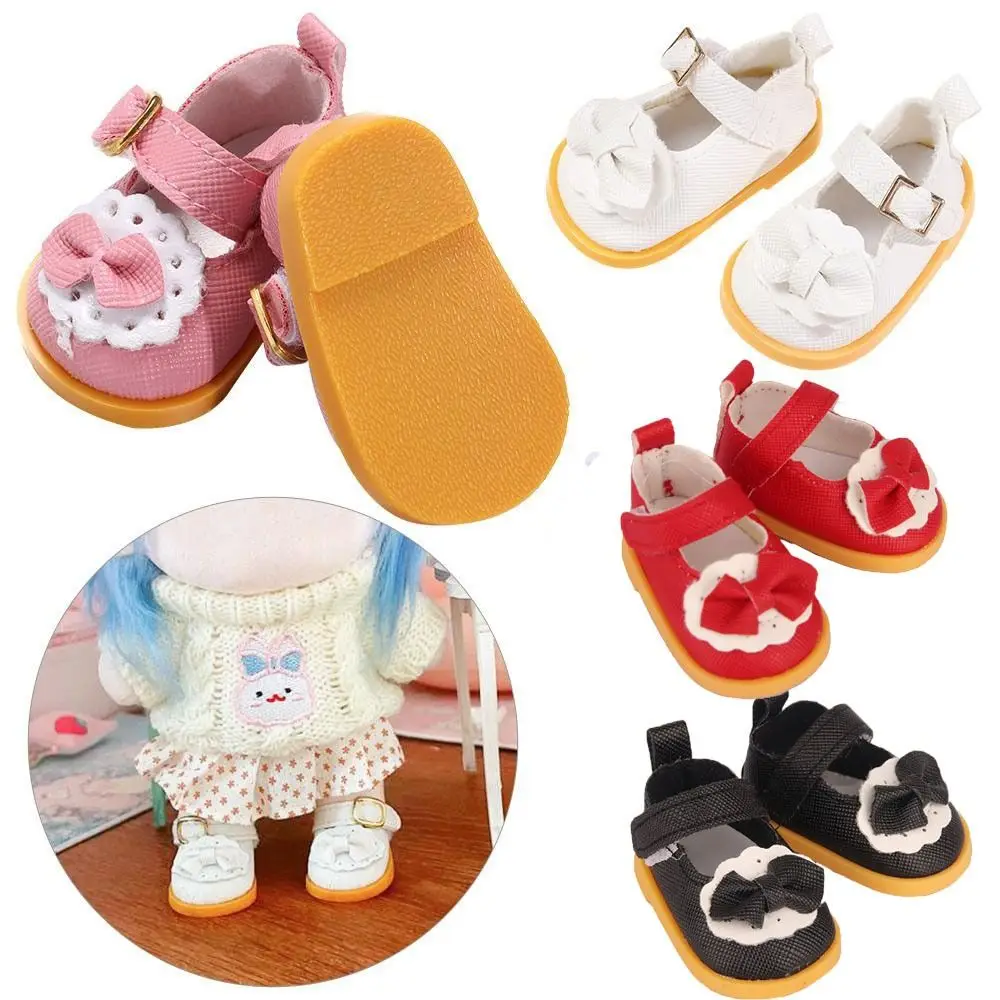 20cm para muñecas 1/12 zapatos de cuero PU zapatos de muñeca de algodón accesorios de ropa pajarita decoración muñeca botas de princesa de moda - imagen 2
