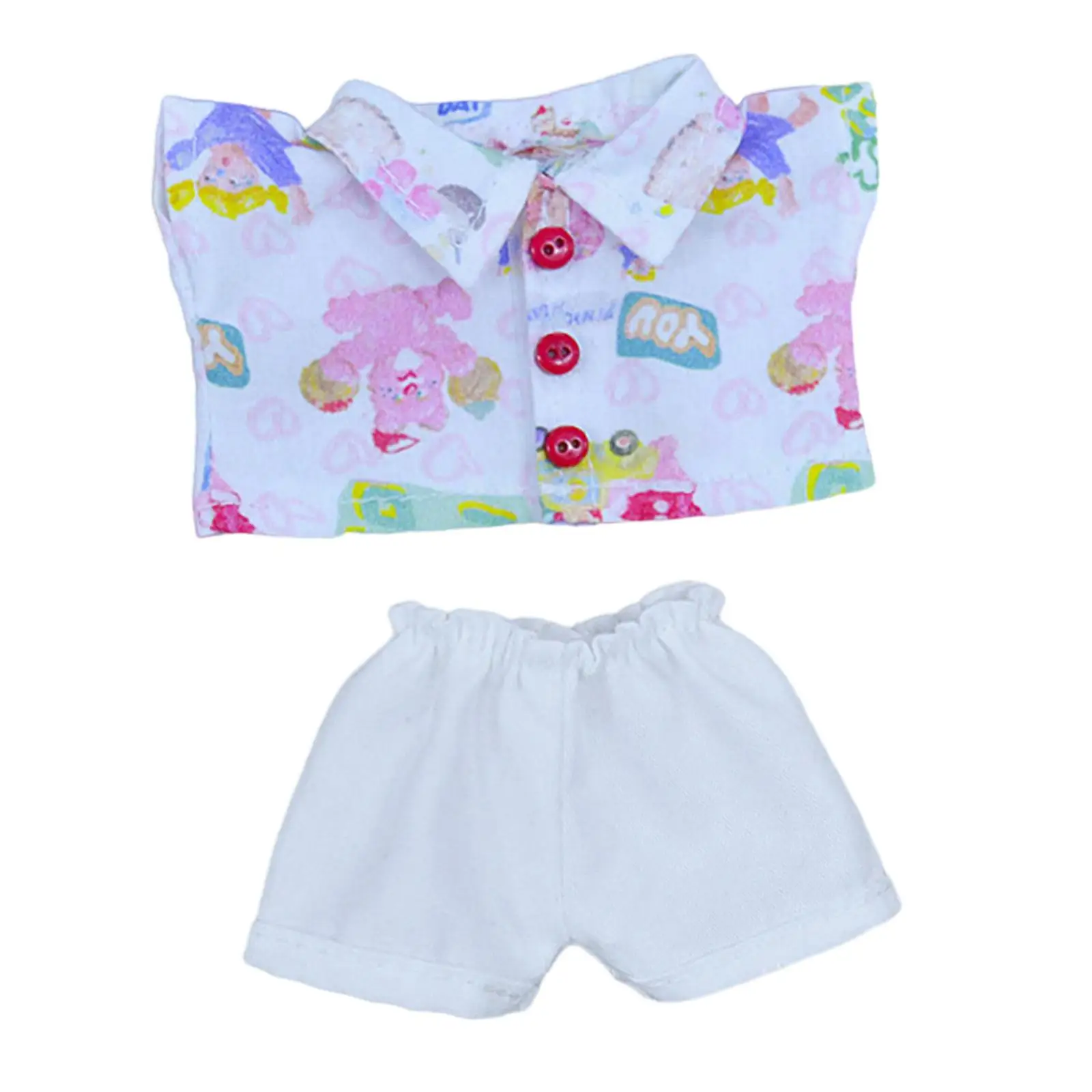 2 Pieces Dolls Shirt and Pants Accs Handmade Clothing for 17cm Dolls Dress up Girl Dolls Children's Gifts Halloween Gifts