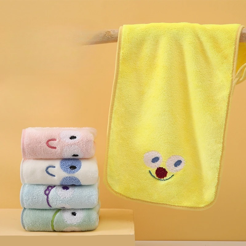 Toalla bonita de dibujos animados para bebé, para lavarse la cara, suave y grueso, bordado, absorción de agua, toalla para niños pequeños, productos de ducha, accesorios - imagen 2