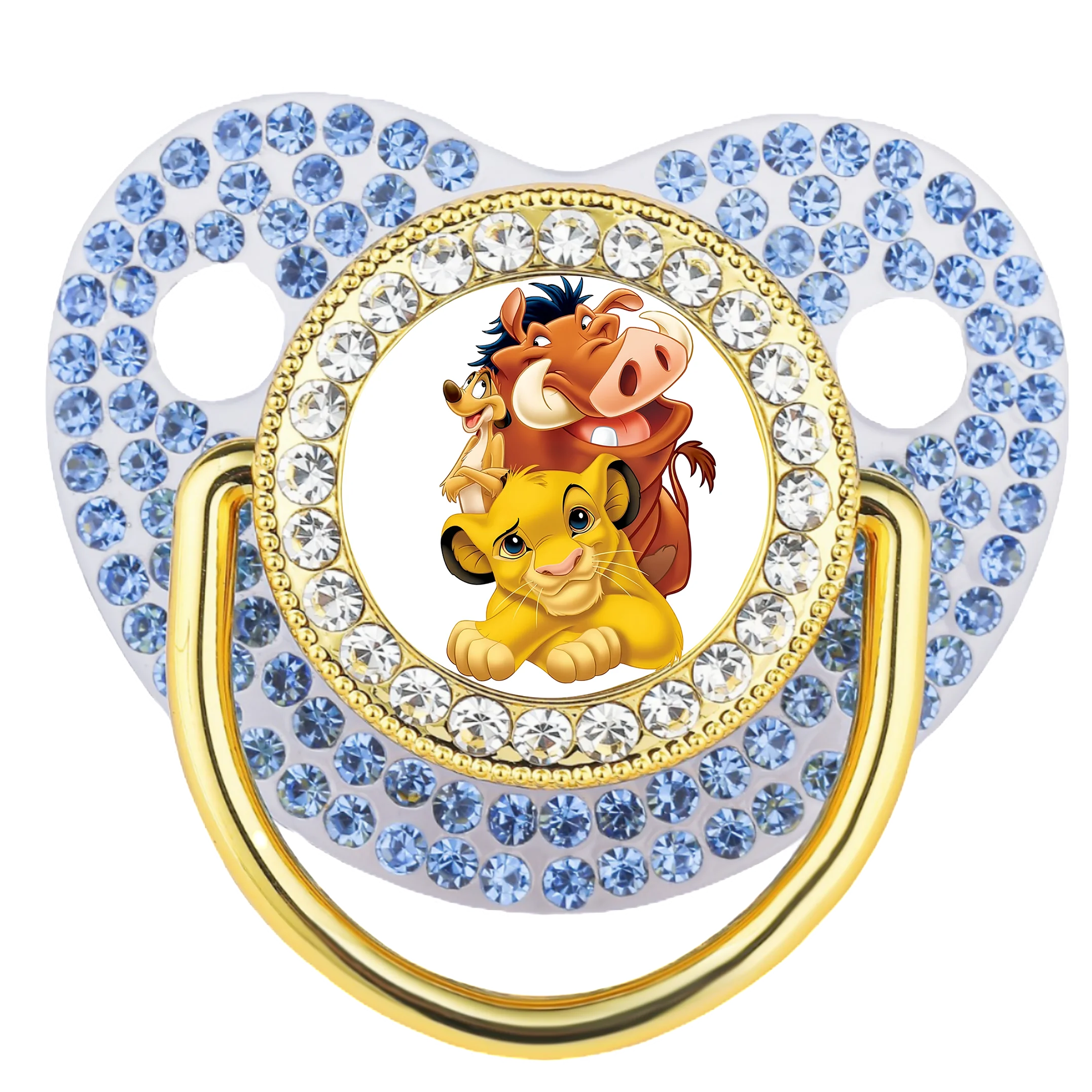 Chupete de bebé de dibujos animados 2025, chupete de bebé lujoso de cristal azul Kawaii, tetina de silicona, regalo para Baby Shower, boca de juego para bebé - imagen 3