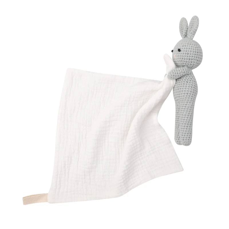 Toalla tranquilizadora algodón, toalla y reconfortante, chupete para bebé, bonito babero babeante Animal para bebés - imagen 5