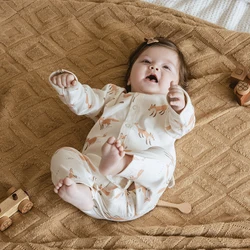 Pelele de algodón para dormir con estampado zorro sin costuras