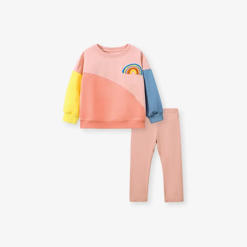 Milangel-Conjunto de ropa informal para niños y niñas, jersey con capucha y pantalones sólidos, 2 piezas, otoño - imagen 3