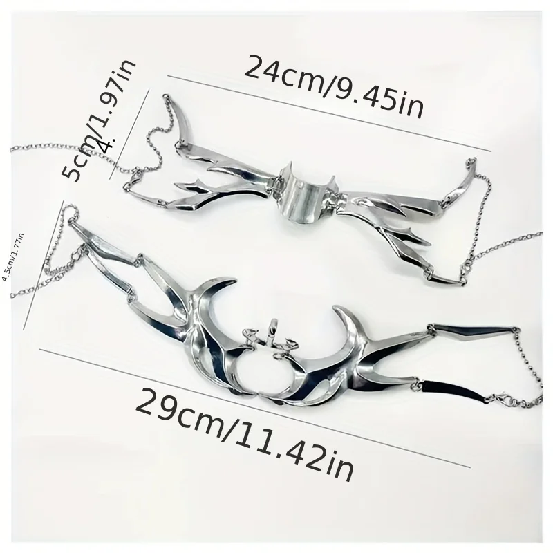 Máscara de metal con diseño de nicho, sensación mecánica, forma especial, decoración facial ajustable, accesorios para las orejas, máscara para juegos de rol - imagen 3