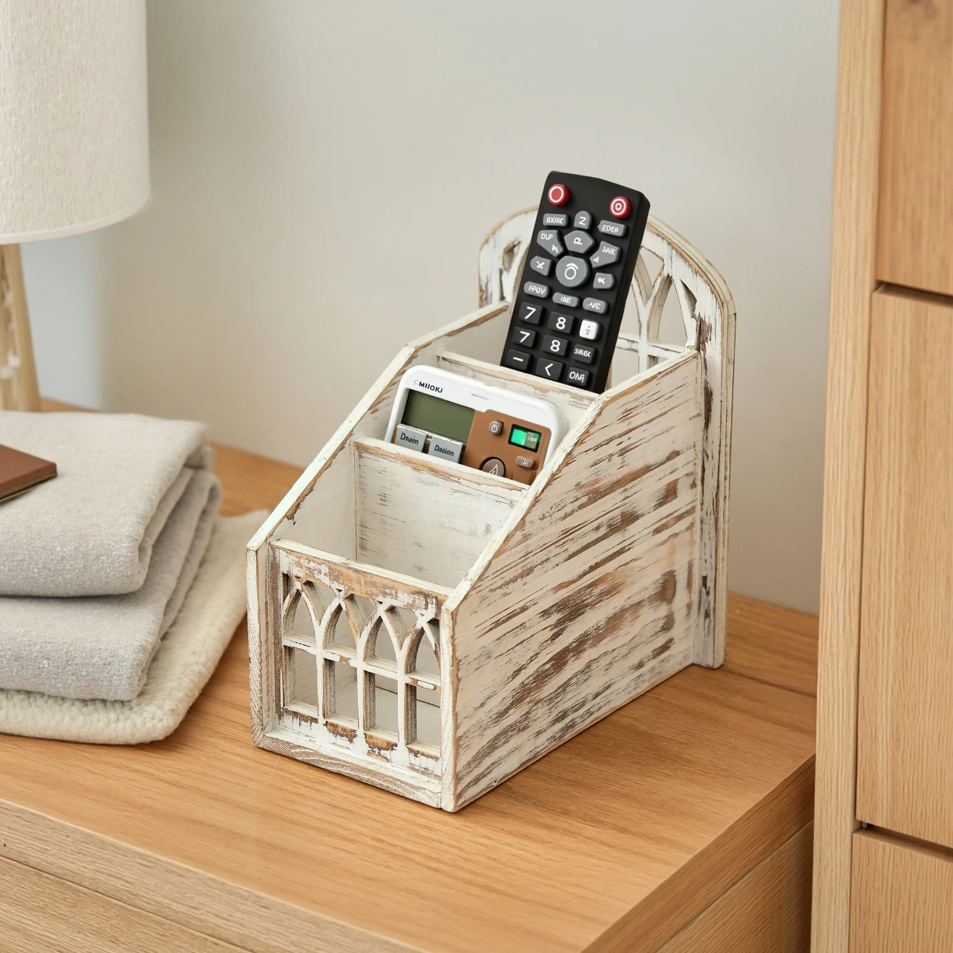 Organizador de Control remoto, soporte de TV para mesa, caja de almacenamiento de escritorio multiusos, organizador para dormitorio y sala de estar - imagen 4