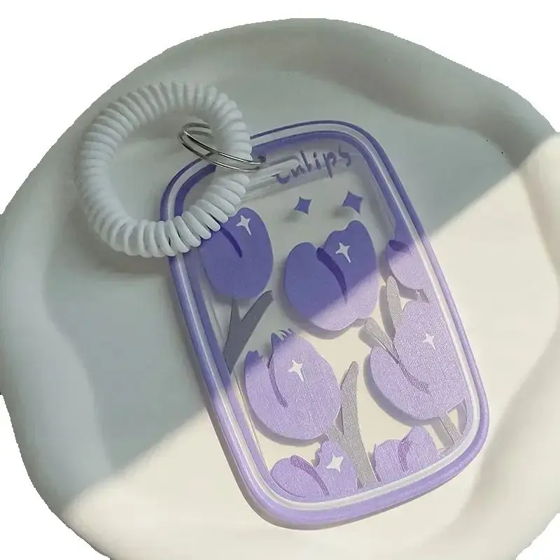 Funda protectora para foto de ídolo coreano, funda para tarjeta de identificación de estudiante con colgante de oso bonito, fundas para sesión fotográfica, funda transparente para tarjetas - imagen 2